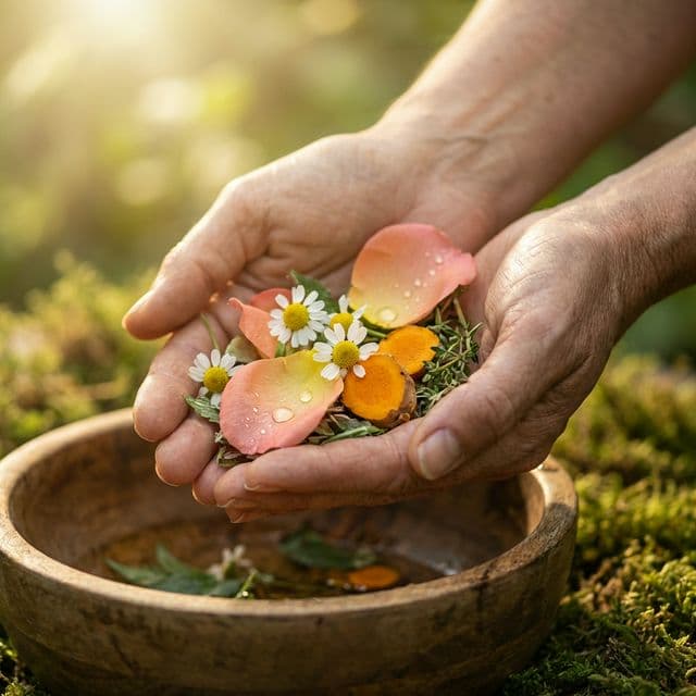 Farmoganic sustainable beauty with fresh herbs
