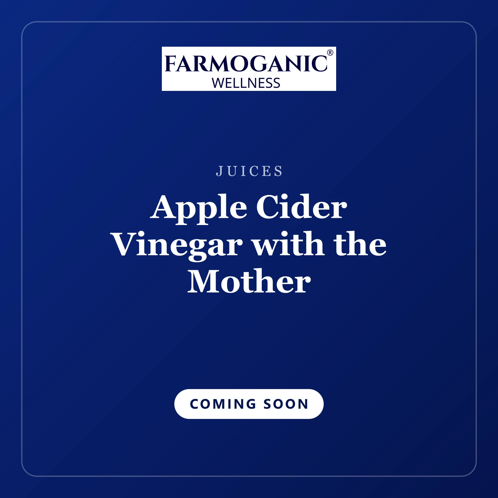 Apple Cider Vinegar with the Mother — coming soon
